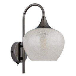 Luminosa Lighting Luminosa Maxy Dome Wall Lamp Gunmetal Clear Glass Shade 1X E27 - thumbnail 2