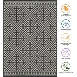 Homeart Outdoor Rugs Easy Cleaning Area Rugs For Balcony,garden,picnic,uv Weather Resistant  Anthracite Cream 160 X 230 Cm - thumbnail 6