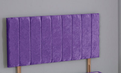 Comfy Deluxe 4Ft Small Double 26Inch  Purple  Crush Velvet 9 Panel Headboard