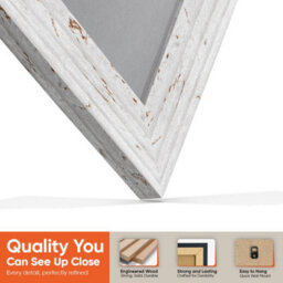"16X16"" White Rustic Modern Vinyl Record Frame With Mid Grey Mount For 12 Inch Lp Disc - Ak Frames" - thumbnail 3