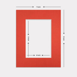 Ak Frames 9X7 Poppy Red Picture Mounts To Fit 6X4 Aperture Size - Mount Board Only (No Frame Included) - thumbnail 3