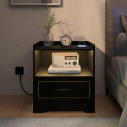 Led Nightstand Smart Bedside Table Cabinet Side End Table Storage Living Room - thumbnail 5