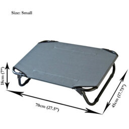 Actiaspet Elevated Dog Bed Pet Cat Raised Folding Camping Cot Indoor Outdoor Waterproof Small Grey - thumbnail 2
