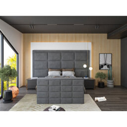 Copenhagen Upholstered  Grey Television Bed Frame - thumbnail 2