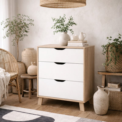Wyld Haus Lira Jackson 3-Drawer Chest In Hickory And White - image 1