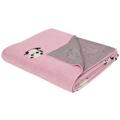 Beliani Blanket Talokan Cotton 130 X 170 Cm Pink - image 1