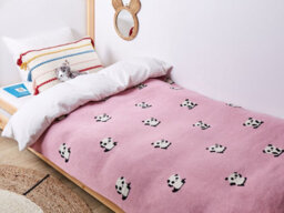 Beliani Blanket Talokan Cotton 130 X 170 Cm Pink - thumbnail 2
