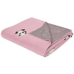 Beliani Blanket Talokan Cotton 130 X 170 Cm Pink - thumbnail 1