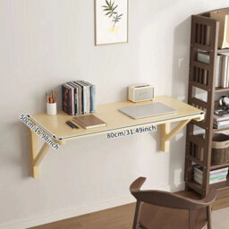 80Cm Folding Wall Mounted Table Study Writing Desk Floating Storage Shelf - thumbnail 2