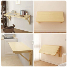 80Cm Folding Wall Mounted Table Study Writing Desk Floating Storage Shelf - thumbnail 6