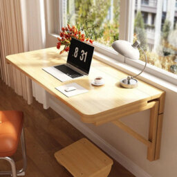 80Cm Folding Wall Mounted Table Study Writing Desk Floating Storage Shelf - thumbnail 4
