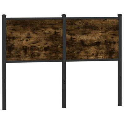 Berkfield Headboard Smoked Oak 120 Cm Engineered Wood And Steel - image 1