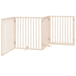 Walplus Poplar Wood Dog Gate With Door Foldable 4 Panels 320 Cm - thumbnail 6