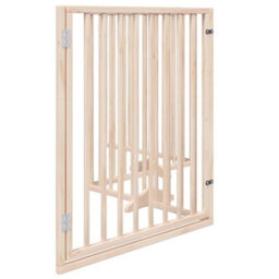 Walplus Poplar Wood Dog Gate With Door Foldable 4 Panels 320 Cm - thumbnail 5