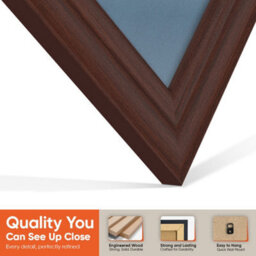 "AK Frames 25X17"" Rose Wood Classic Vinyl Record Frame With Pompadour Mount For 12 Inch Lp Cover & Disc - Overlapped Design" - thumbnail 3