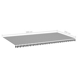 Walplus Replacement Fabric For Awning Garden Sun Shade Canopy Gazebo For Back Door, Porch, Patio Anthracite And White 6X3 M - thumbnail 6