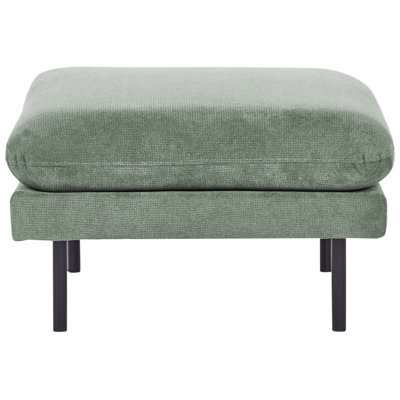 Beliani Pillow-Top Ottoman Footstool Green Chenille With Aluminium Legs 70X70X44Cm - image 1