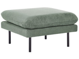 Beliani Pillow-Top Ottoman Footstool Green Chenille With Aluminium Legs 70X70X44Cm - thumbnail 3