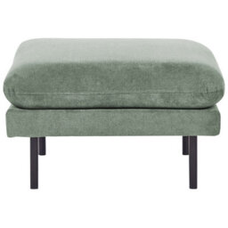 Beliani Pillow-Top Ottoman Footstool Green Chenille With Aluminium Legs 70X70X44Cm - thumbnail 1