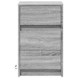 Berkfield Bedside Cabinet With Led Lights Grey Sonoma Engineered Wood - thumbnail 6
