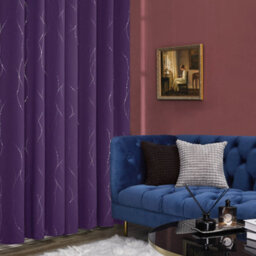 Deconovo Dot Line Decorative Super Soft Thermal Insulated Energy Saving Blackout Curtains Purple Grape W46 X L90 Inch 2 Panels - thumbnail 4