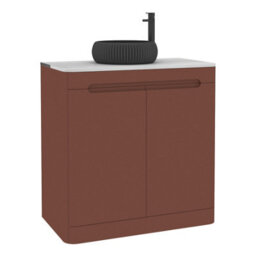 Royal Bathrooms Venice 800mm Terracotta Clay Freestanding Bathroom Countertop Vanity Unit 2 Drawer With Milan Black Basin - thumbnail 7