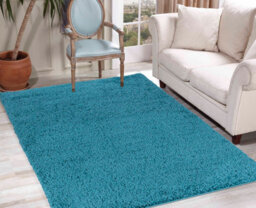 Desire Rugs Plain Living Room Shaggy Area Rugs Teal 200X290 Cm - thumbnail 5