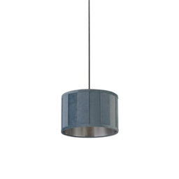 Lighting Collection Cotres Pastel Turquoise Tapered Rib Shade - thumbnail 2