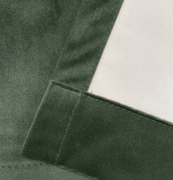 Luxury Enhanced Living Green Velvet, Supersoft, 100% Blackout, Thermal Pair Of Curtains With Eyelet Top - 90 X 72 Inch (229X183Cm) - thumbnail 5