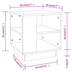 Vidaxl Coffee Table Smoked Oak 40X40X43 Cm Engineered Wood - thumbnail 7