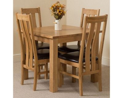 That's Furniture Oslo 90 X 90 Cm Oak Small Dining Table And 4 Chairs Dining Set With Princeton Oak Chairs - image 1
