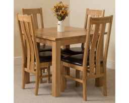 That's Furniture Oslo 90 X 90 Cm Oak Small Dining Table And 4 Chairs Dining Set With Princeton Oak Chairs - thumbnail 1