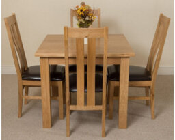 That's Furniture Oslo 90 X 90 Cm Oak Small Dining Table And 4 Chairs Dining Set With Princeton Oak Chairs - thumbnail 2