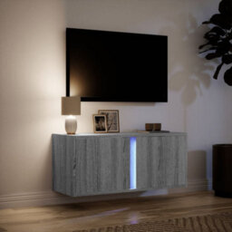 Berkfield Tv Wall Cabinet With Led Lights Grey Sonoma 80X31X35 Cm - thumbnail 5
