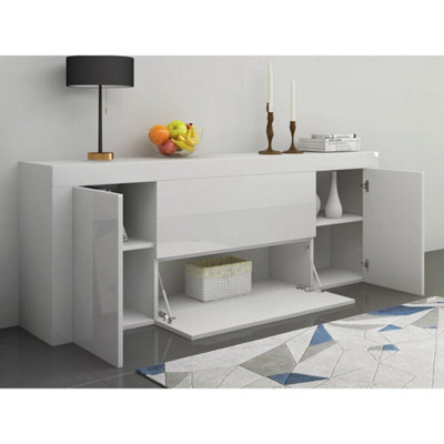 High Gloss Front Large Wood Sideboard Cabinet With 2 Doors 2 Drawers Cupboard - image 1