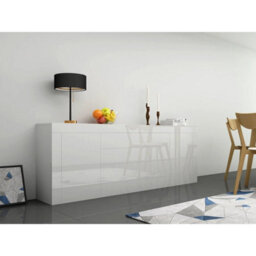 High Gloss Front Large Wood Sideboard Cabinet With 2 Doors 2 Drawers Cupboard - thumbnail 3