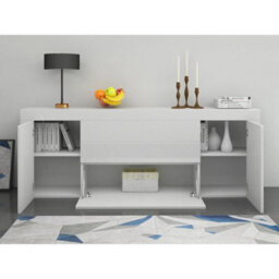 High Gloss Front Large Wood Sideboard Cabinet With 2 Doors 2 Drawers Cupboard - thumbnail 2