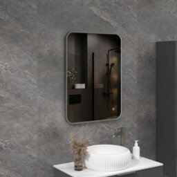 Royal Bathrooms Luxor 600 X 800mm Gun Metal Grey Framed Rectangular Mirror Within Frame Led, Touch Sensor & Demister Pad - thumbnail 4