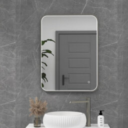 Royal Bathrooms Luxor 600 X 800mm Gun Metal Grey Framed Rectangular Mirror Within Frame Led, Touch Sensor & Demister Pad - thumbnail 1
