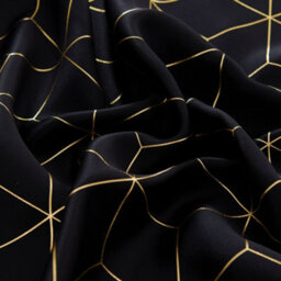 Deconovo Eyelet Blackout Curtains, Gold Diamond Printed Curtains, Thermal Insulated Curtains, W46 X L90 Inch, Black, One Pair - thumbnail 4