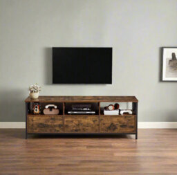 Modcraft Industrial Tv Stand For Up To 65-Inch Tv Media Console With 3 Drawers & 3 Open Shelves - thumbnail 2
