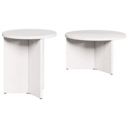Berkfield Coffee Table 2 Pcs White Solid Pine Wood - thumbnail 2