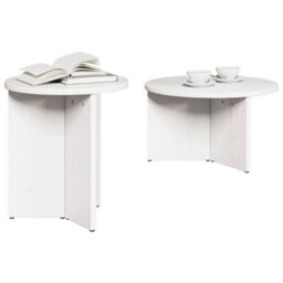 Berkfield Coffee Table 2 Pcs White Solid Pine Wood - thumbnail 3