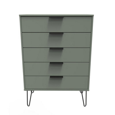 Osaka 5 Drawer Chest Of Drawers In Reed Green (Ready Assembled) - image 1