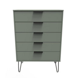 Osaka 5 Drawer Chest Of Drawers In Reed Green (Ready Assembled) - thumbnail 1