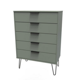 Osaka 5 Drawer Chest Of Drawers In Reed Green (Ready Assembled) - thumbnail 3