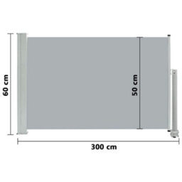 Walplus Patio Retractable Side Awning Garden Sun Shade Canopy Gazebo For Back Door, Porch, Patio 60X300 Cm Grey - thumbnail 8