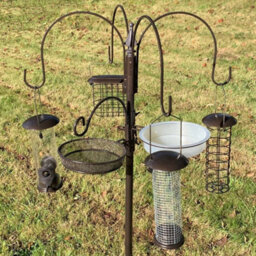 Selections Metal Complete Bird Feeding Station With 4 Feeders With Stabiliser Stand - thumbnail 1