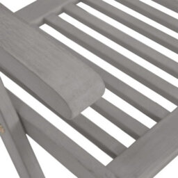 Berkfield Garden Reclining Chairs 4 Pcs Grey Solid Acacia Wood - thumbnail 7
