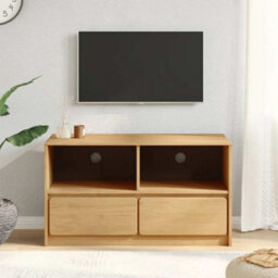 Berkfield Rustic Tv Cabinet Sauda Oak 99X43X55 Cm Solid Wood Pine - thumbnail 2